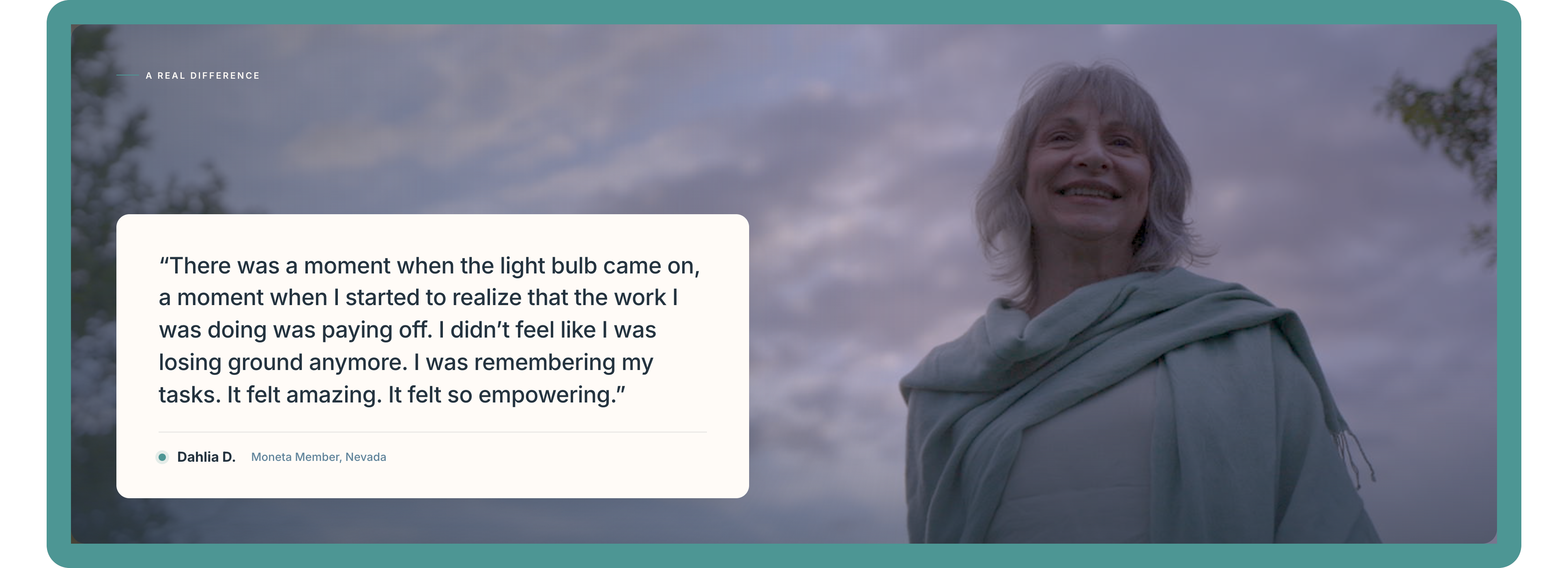 Dahlia D., Moneta Member, Nevada — testimonial